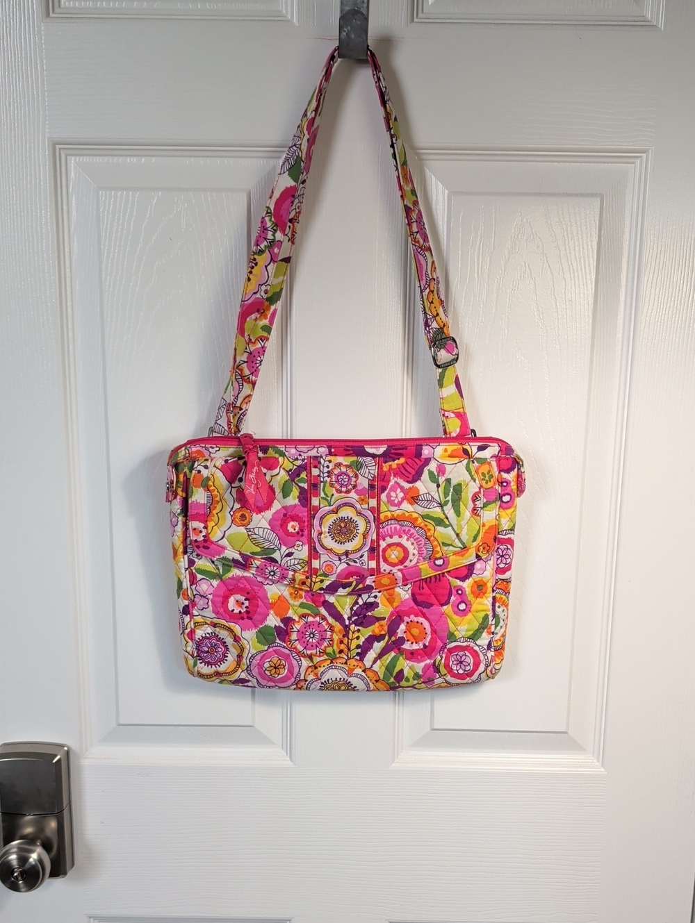 Vera Bradley Pink Multi Floral Quilted Crossbody Bag